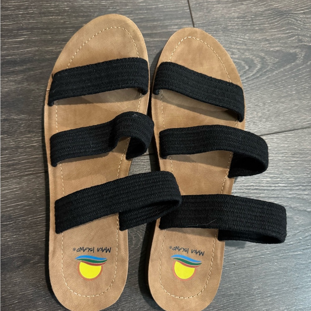 Black and Tan Sandals